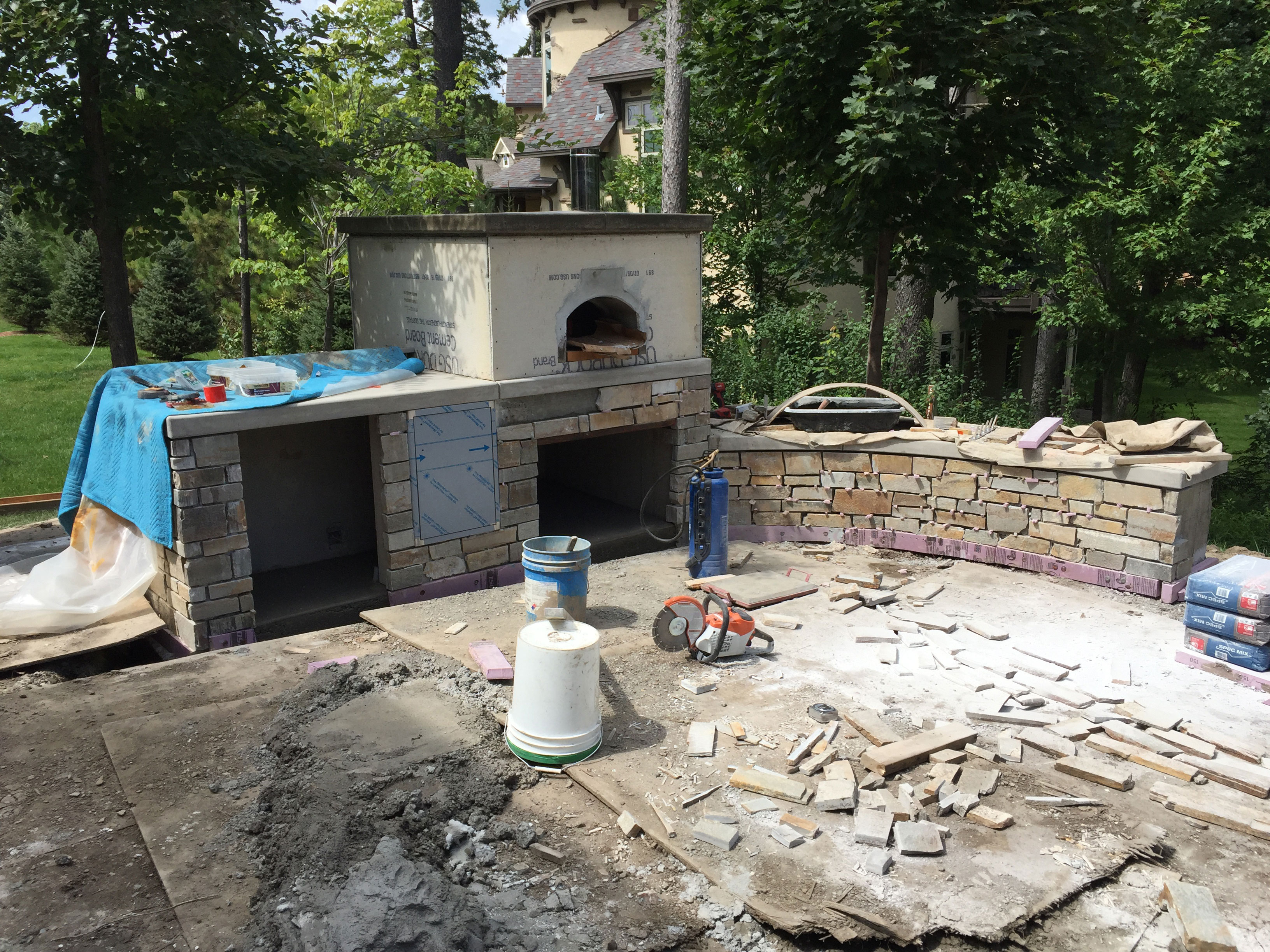 Outdoor Stone Patio And Fireplace Harold J Pietig Sons Inc
